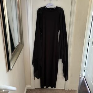 Sheer long sleeve bat wing